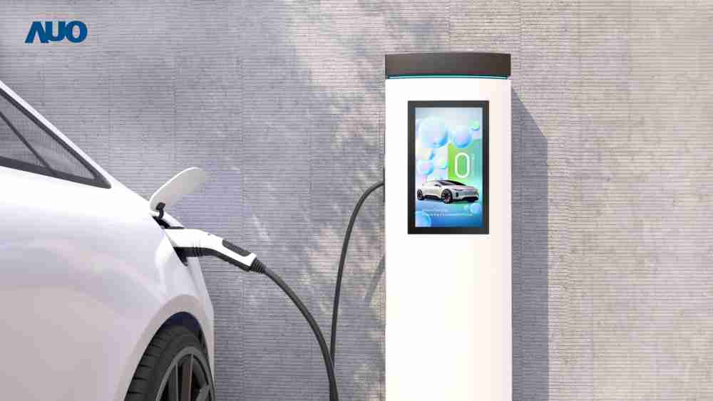 友達〝EVSE車用充電樁解決方案〞專為電動汽車充電樁設計，，，具有高亮度、、克服戶外艱難環境的耐溫、、耐紫外線等特性，，並搭載散熱性及擴充性強的高效能工業電腦，，，，可實現人機互動訴求，，，如資訊顯示、、、、支付等應用